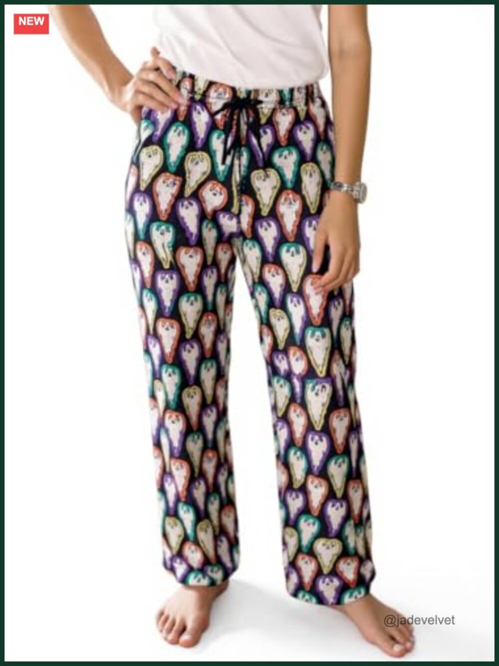 Unisex Loose Fit Halloween Pajama Pants Drawstring Milk Silk Spandex